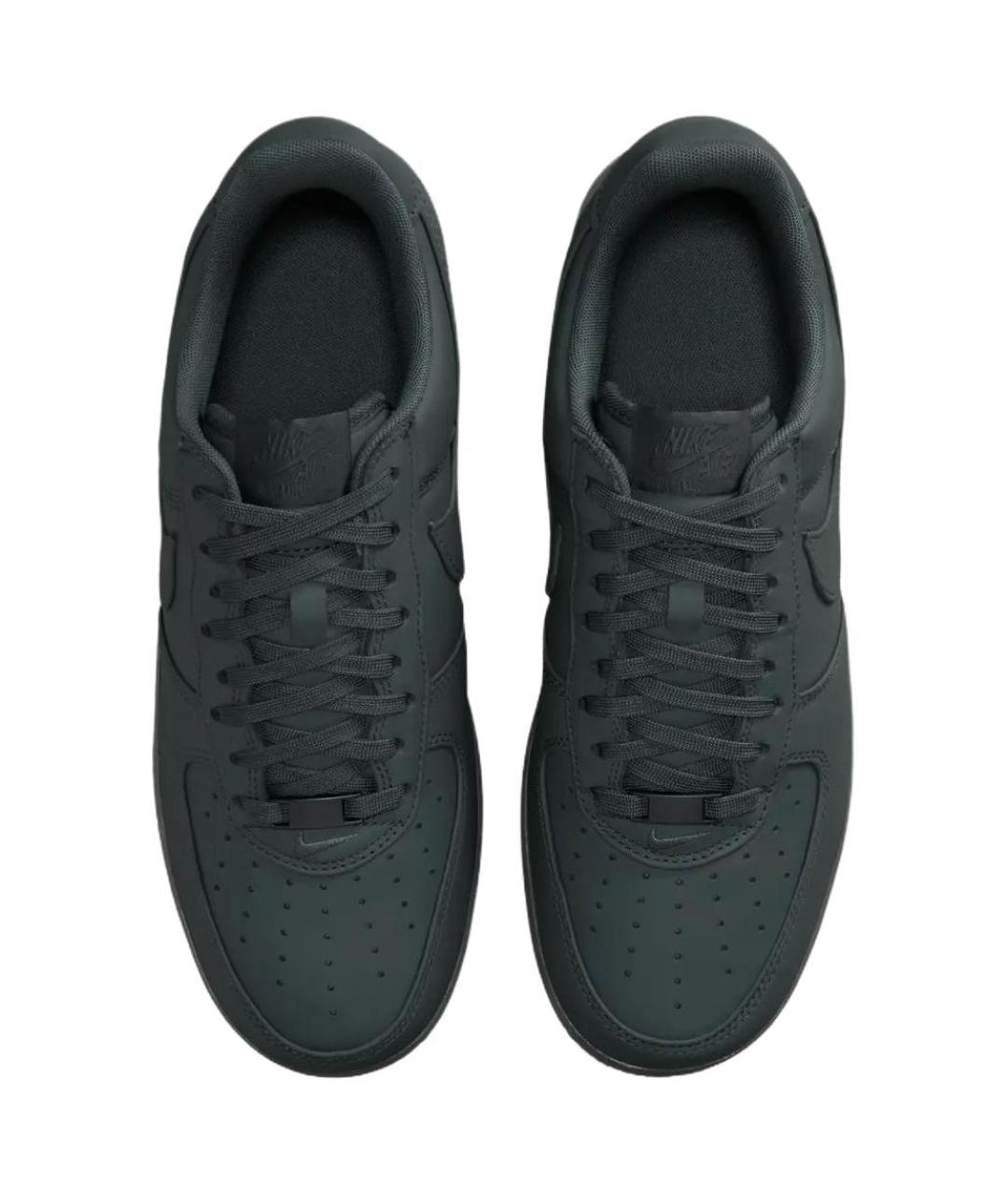 NIKE Черные кожаные низкие кроссовки / кеды, фото 5