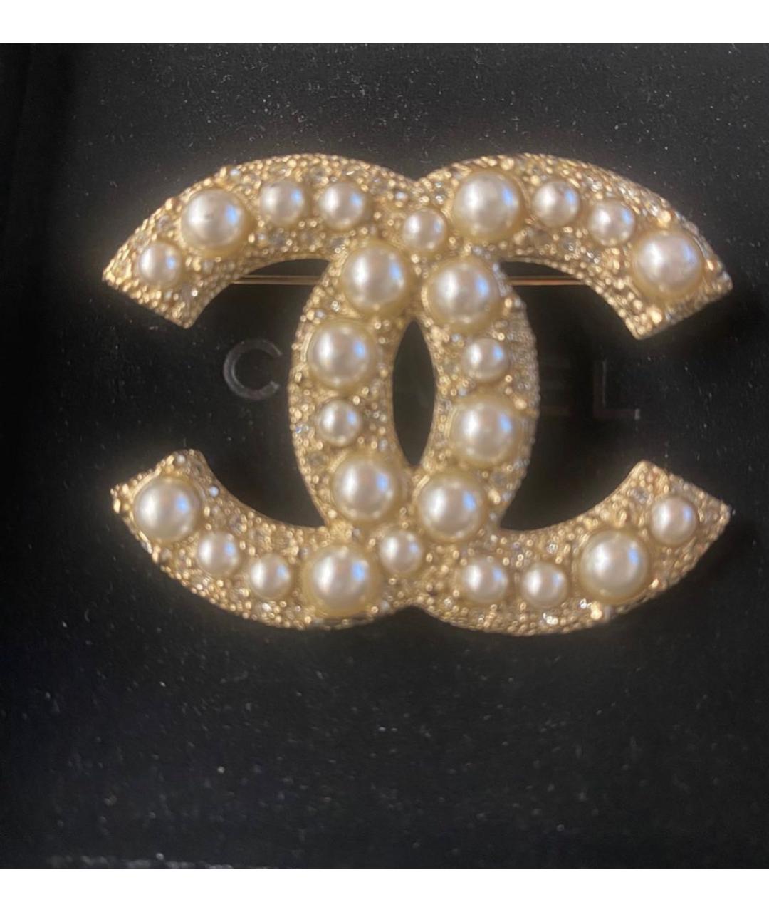 CHANEL Золотая металлическая булавка / брошь, фото 3
