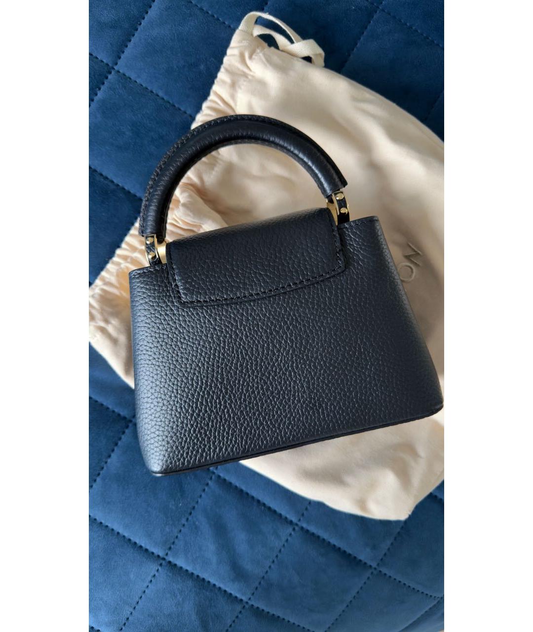 LOUIS VUITTON Черная кожаная сумка с короткими ручками, фото 3