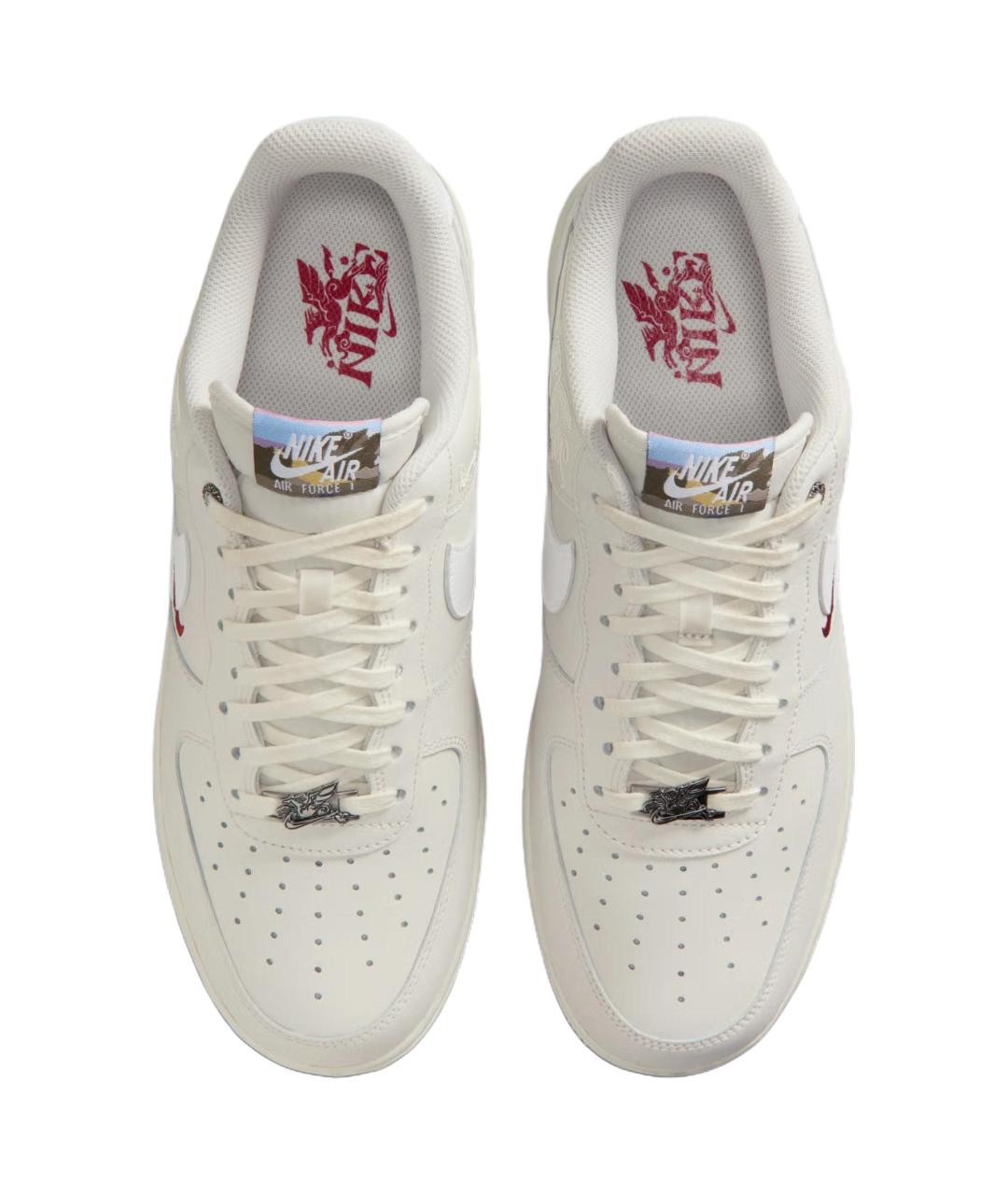 NIKE Белые кожаные низкие кроссовки / кеды, фото 5