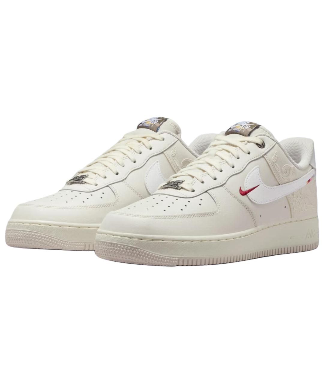 NIKE Белые кожаные низкие кроссовки / кеды, фото 4