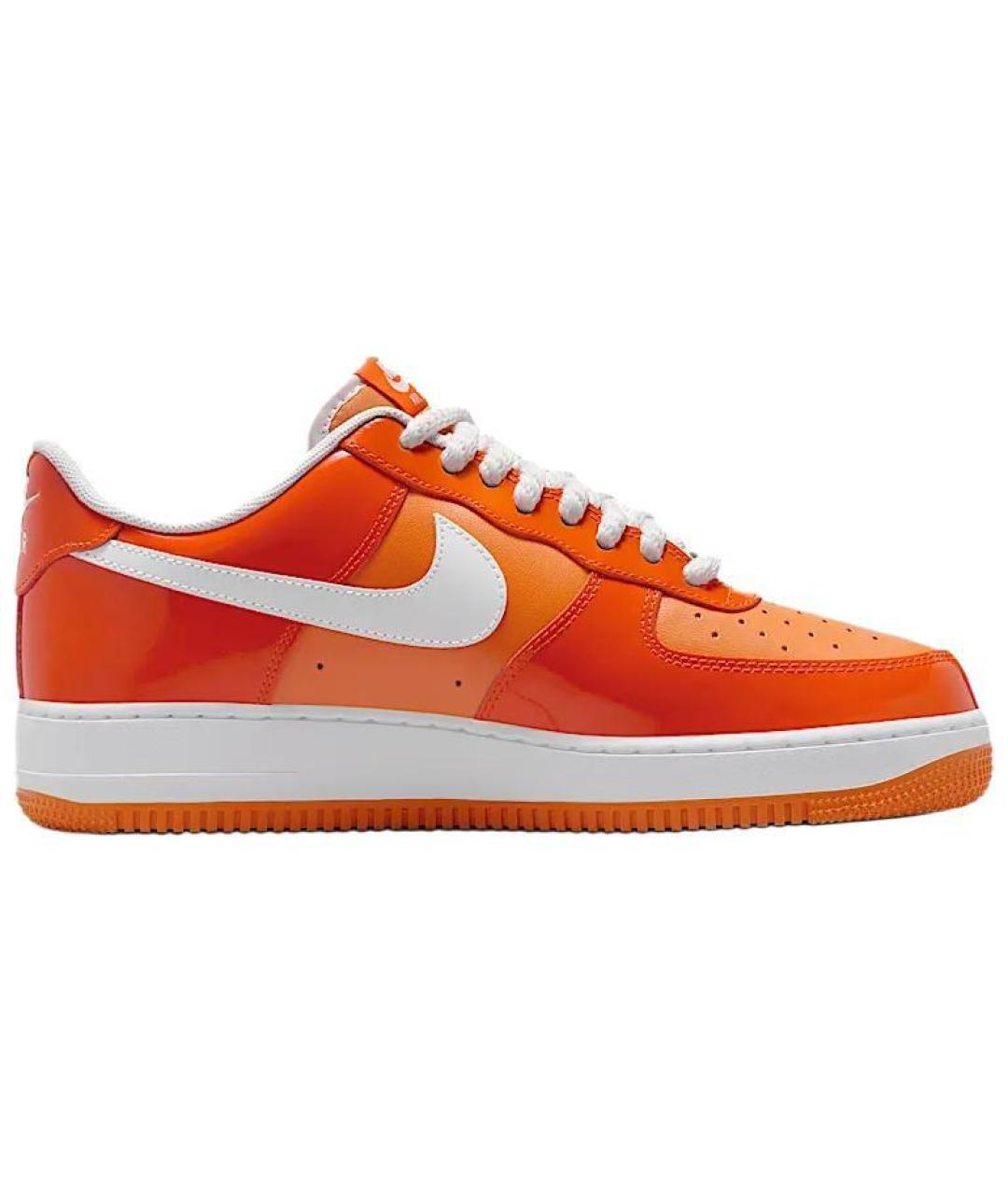 NIKE Оранжевое кожаные низкие кроссовки / кеды, фото 3