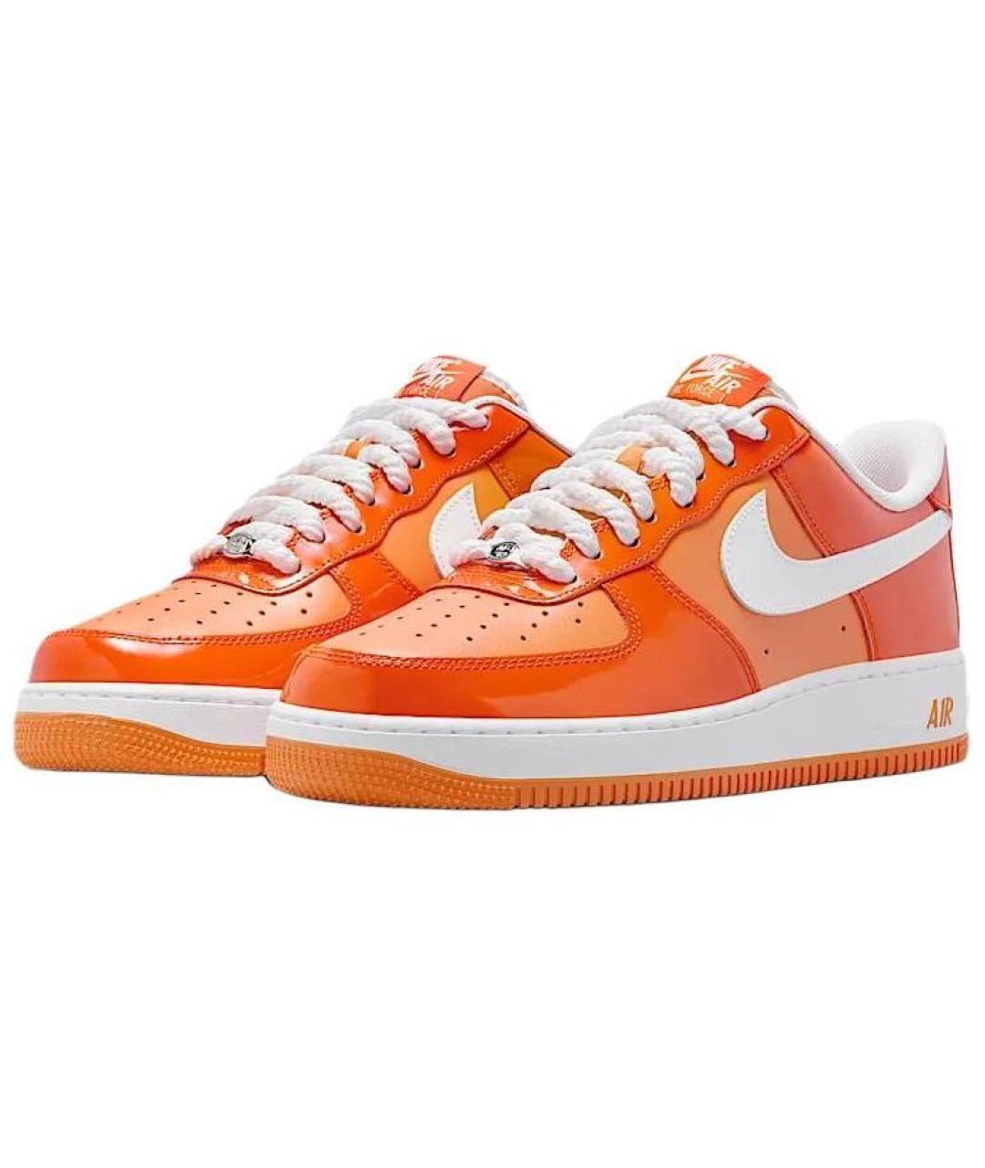 NIKE Оранжевое кожаные низкие кроссовки / кеды, фото 4