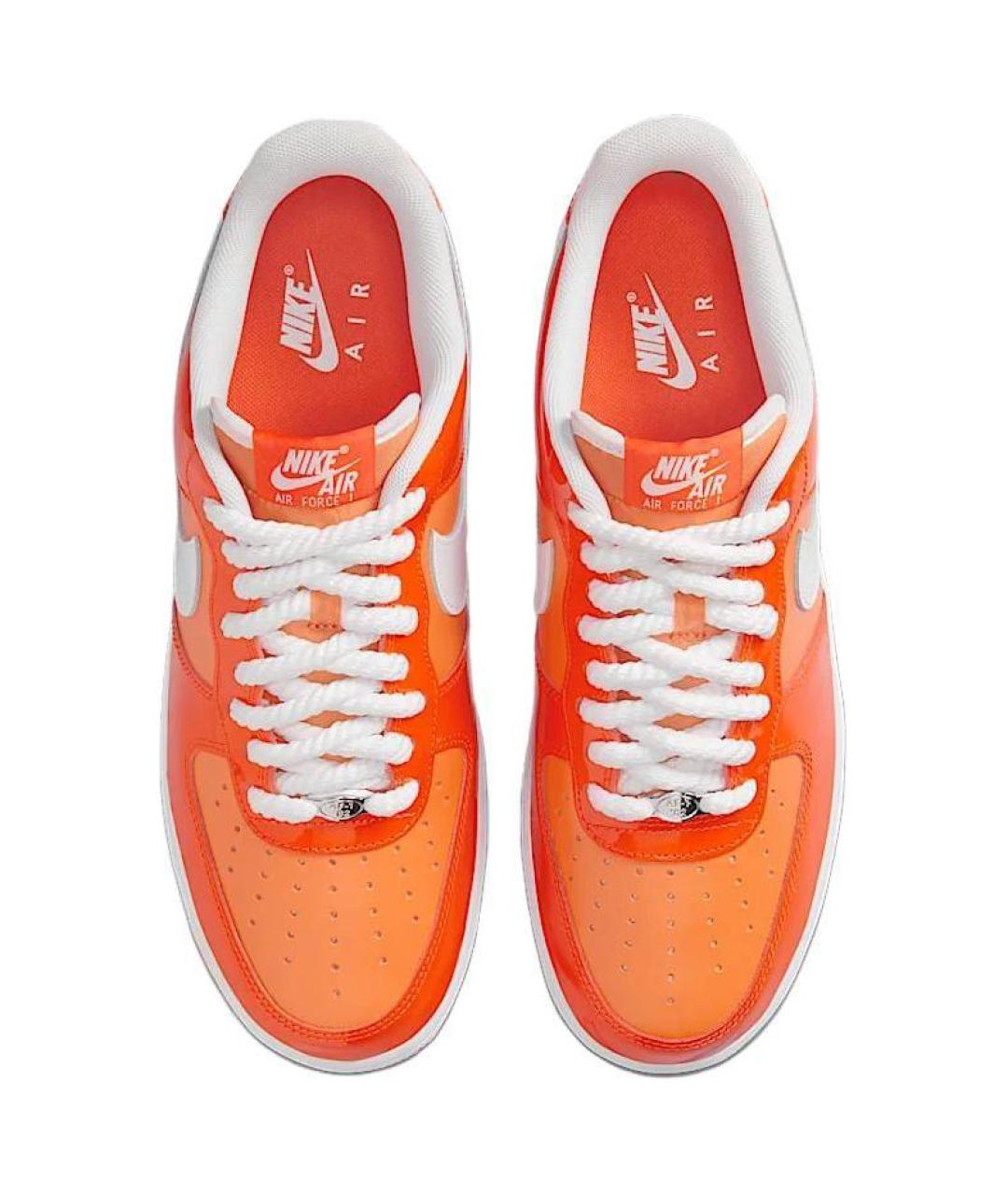 NIKE Оранжевое кожаные низкие кроссовки / кеды, фото 5