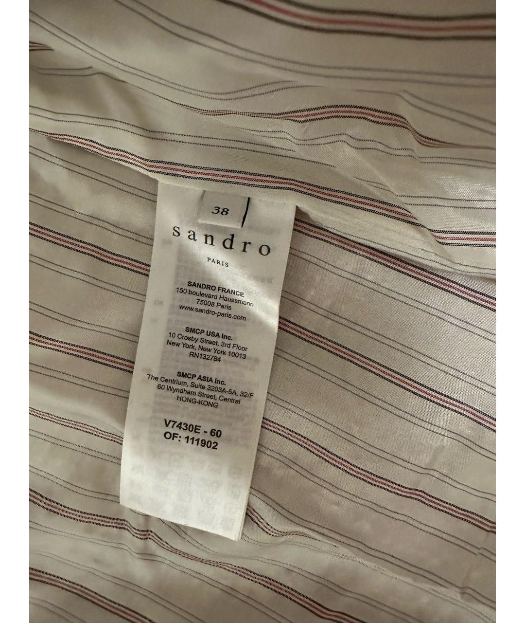 SANDRO Бежевый полиамидовый жакет/пиджак, фото 3