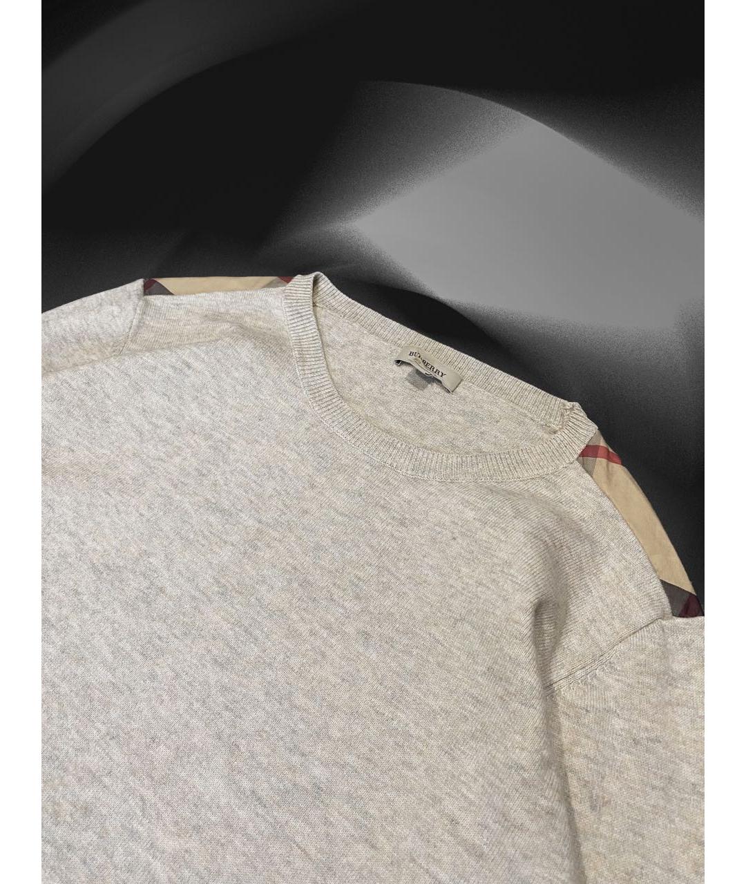 BURBERRY Бежевый хлопковый джемпер / свитер, фото 5