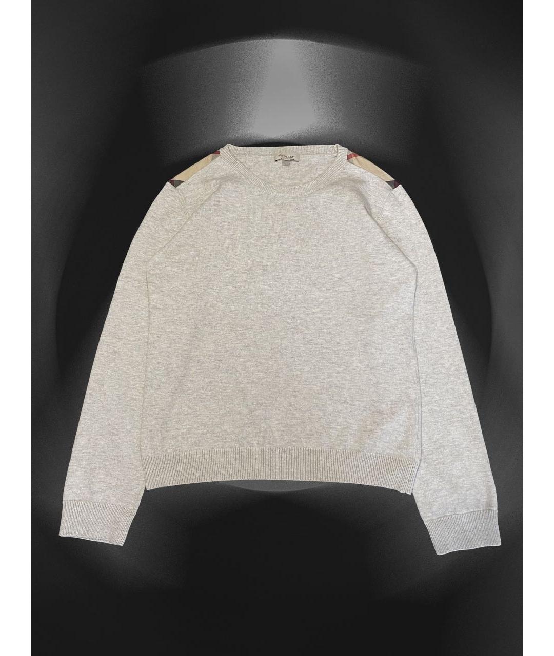 BURBERRY Бежевый хлопковый джемпер / свитер, фото 9