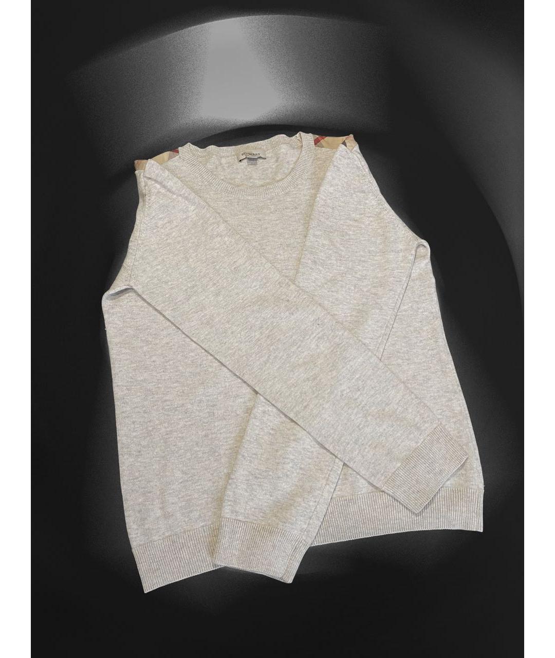 BURBERRY Бежевый хлопковый джемпер / свитер, фото 3