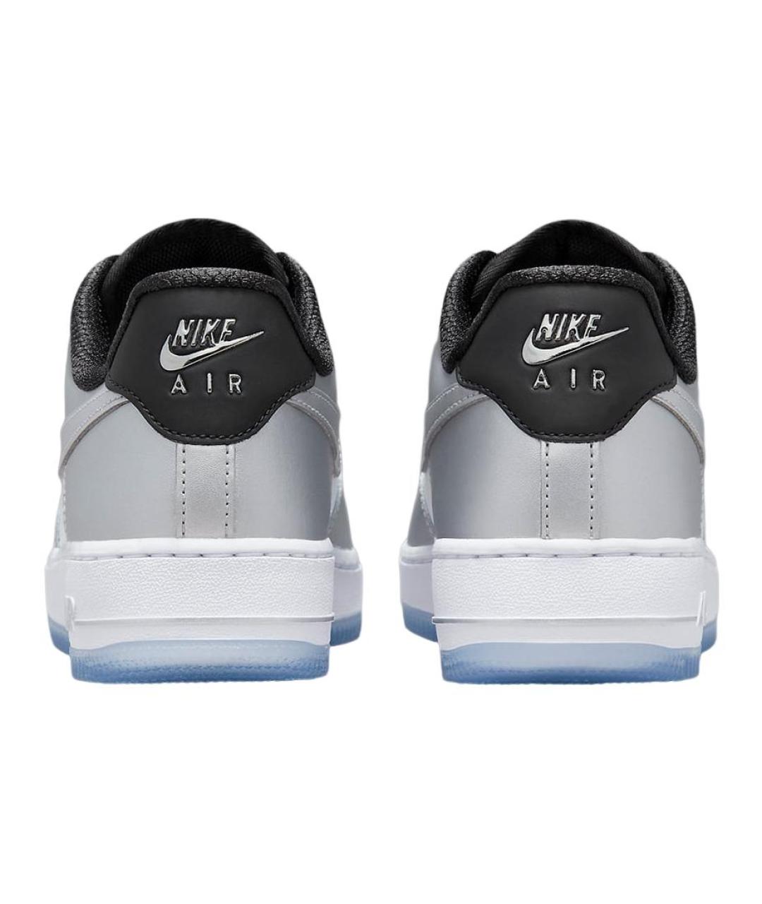 NIKE Серебряные кожаные кроссовки, фото 6