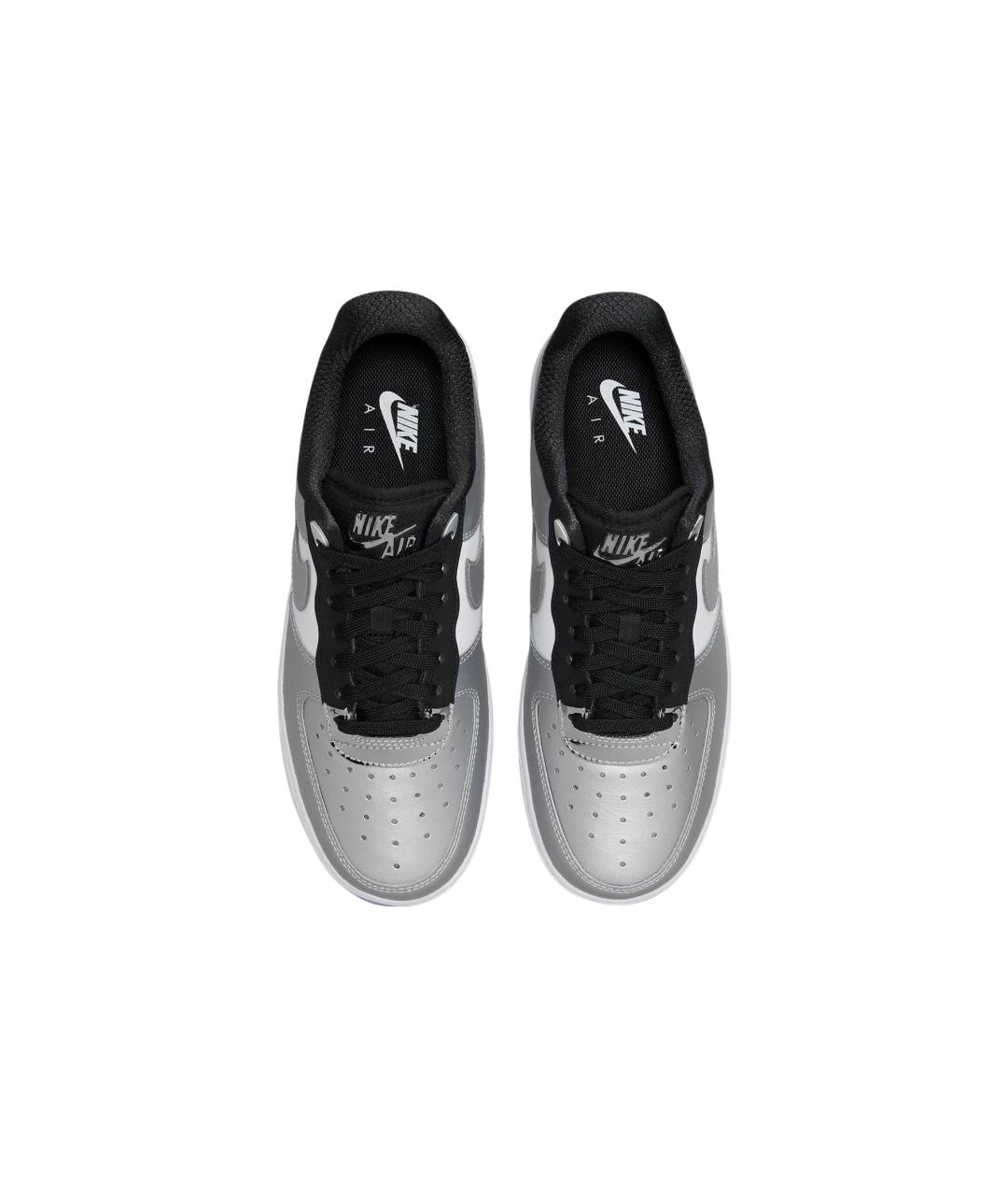 NIKE Серебряные кожаные кроссовки, фото 5