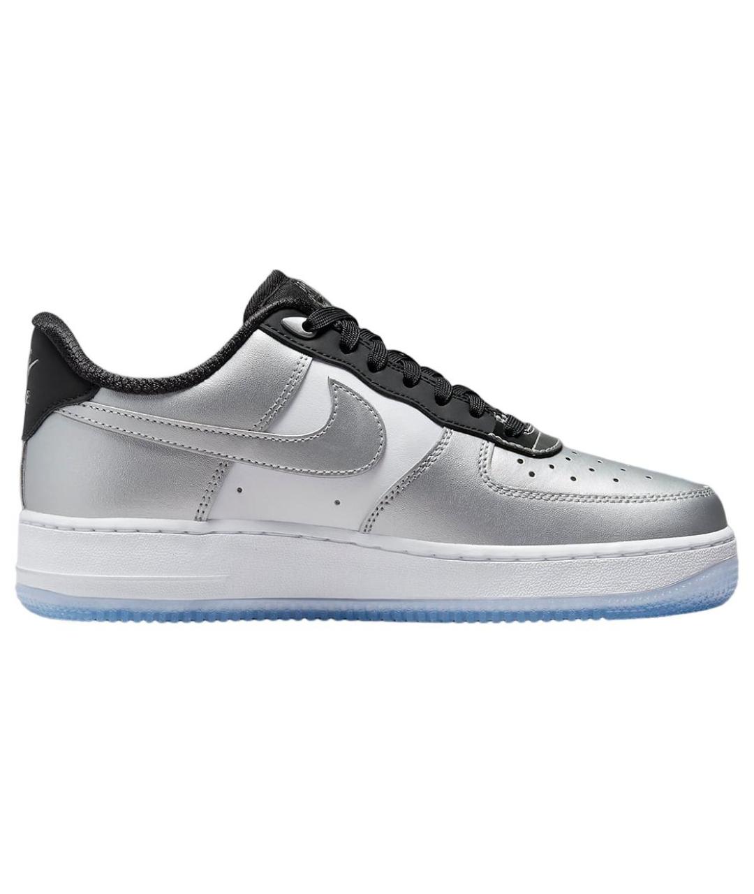 NIKE Серебряные кожаные кроссовки, фото 2