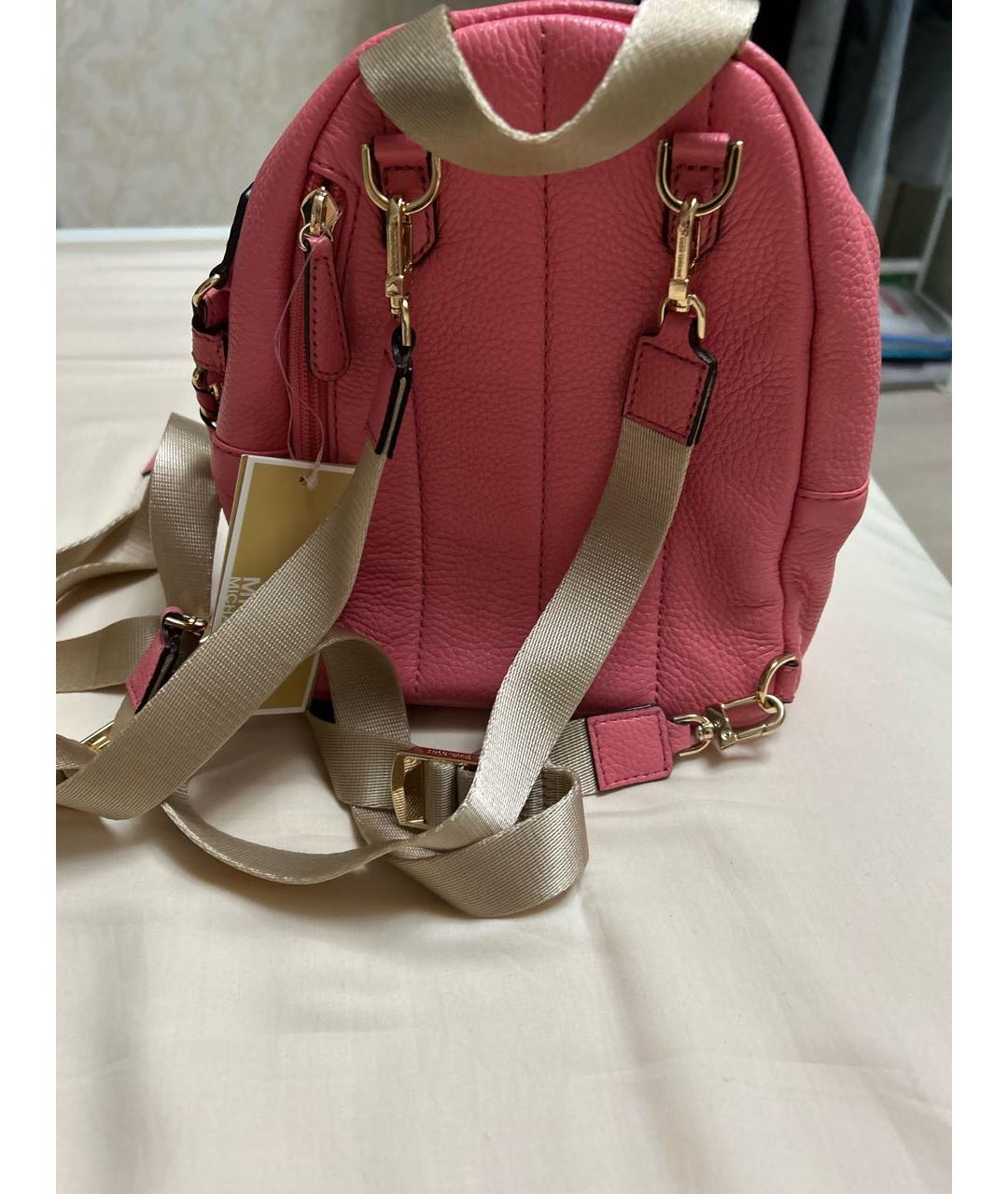 MICHAEL KORS Розовый кожаный рюкзак, фото 3