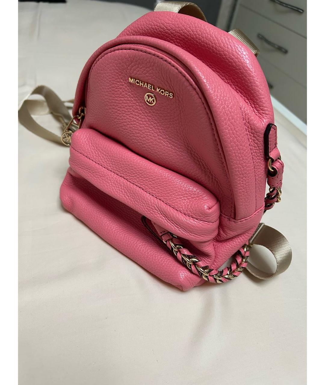 MICHAEL KORS Розовый кожаный рюкзак, фото 2