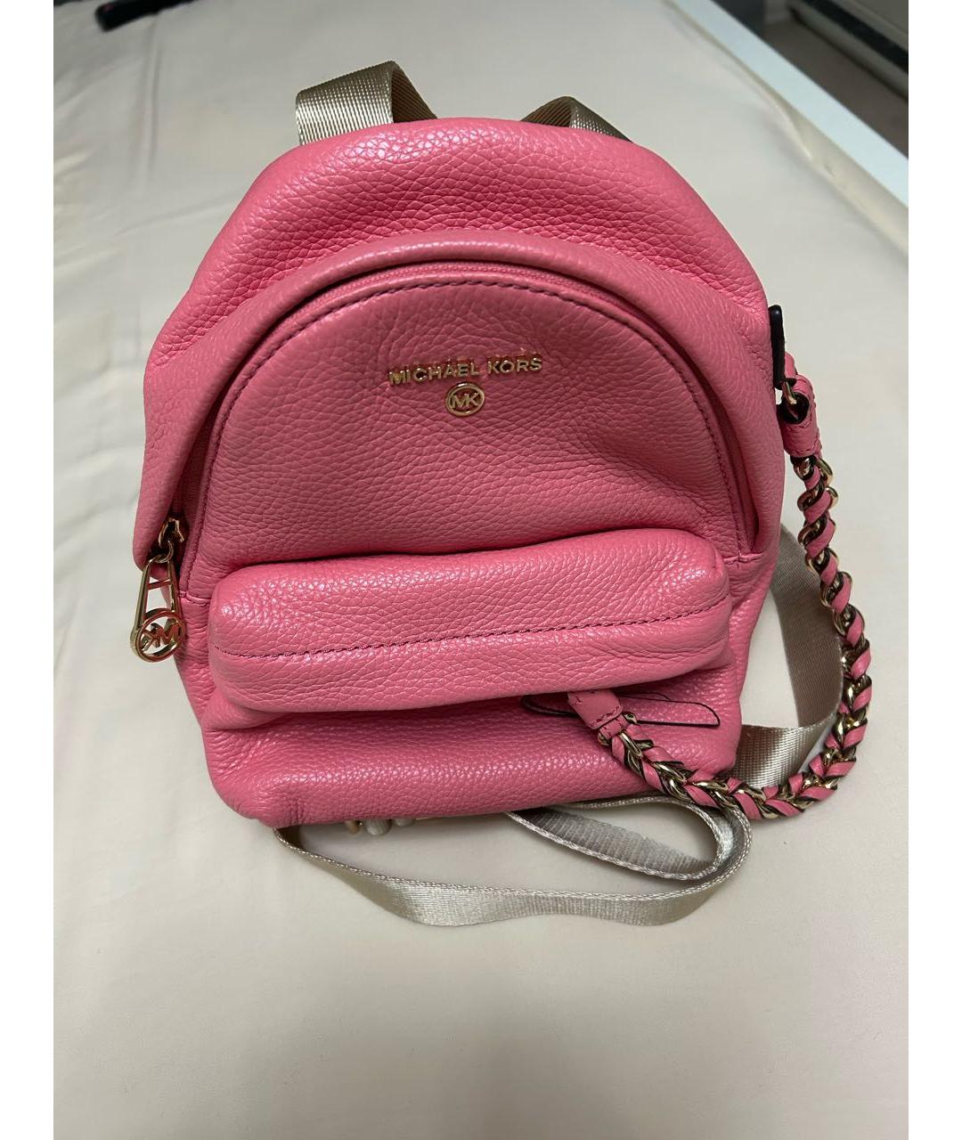 MICHAEL KORS Розовый кожаный рюкзак, фото 4