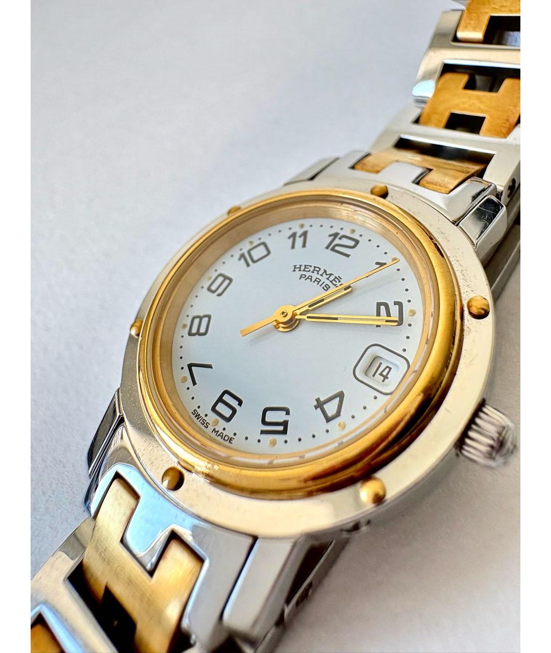 HERMES Серебряные позолоченные часы, фото 3