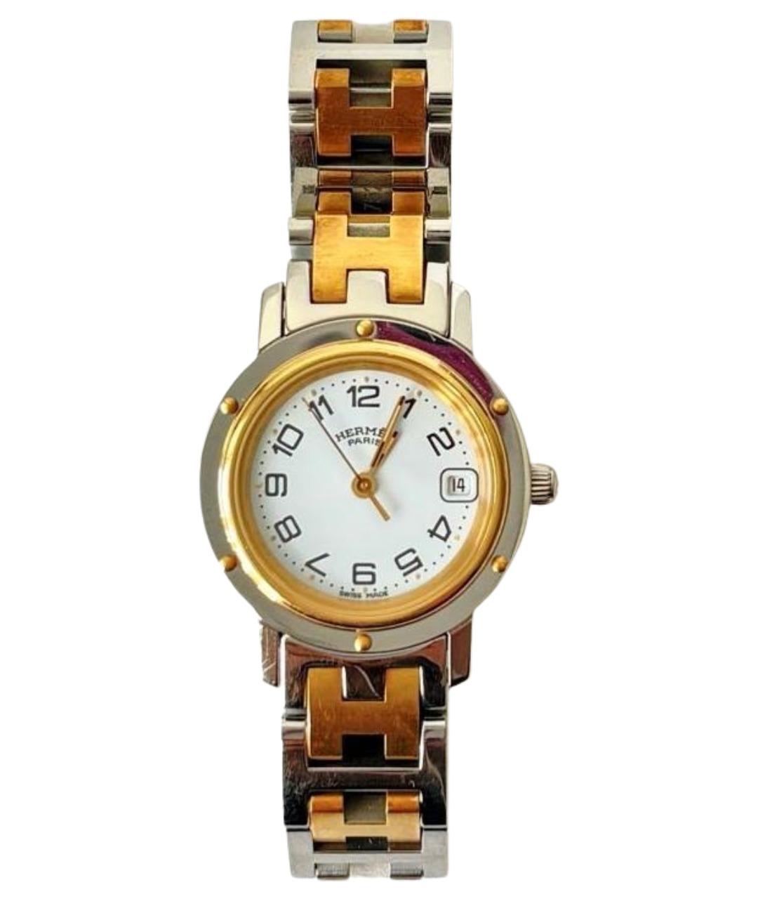 HERMES Серебряные позолоченные часы, фото 1