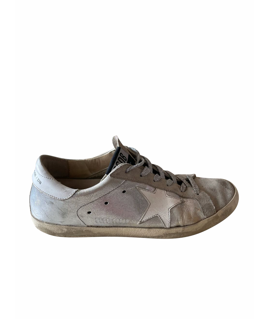 GOLDEN GOOSE DELUXE BRAND Серебряные замшевые кроссовки, фото 1