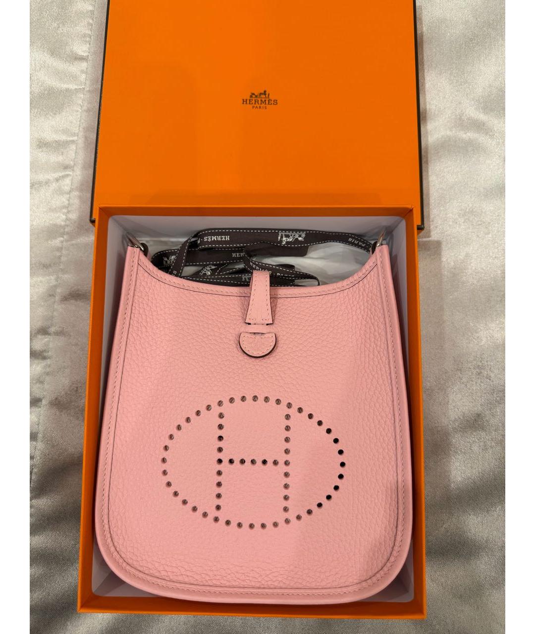 HERMES Розовая кожаная сумка через плечо, фото 6