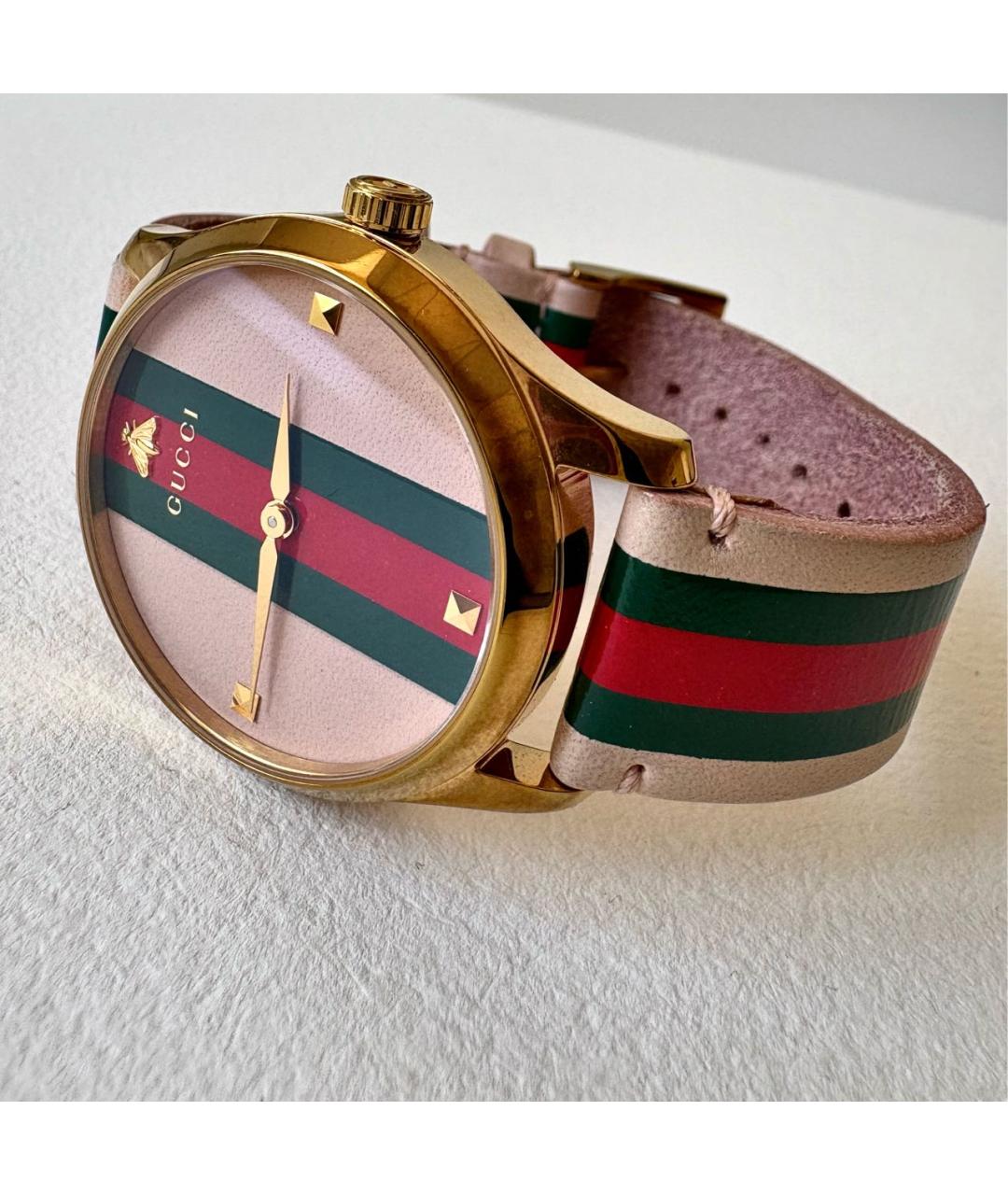 GUCCI Розовые позолоченные часы, фото 7