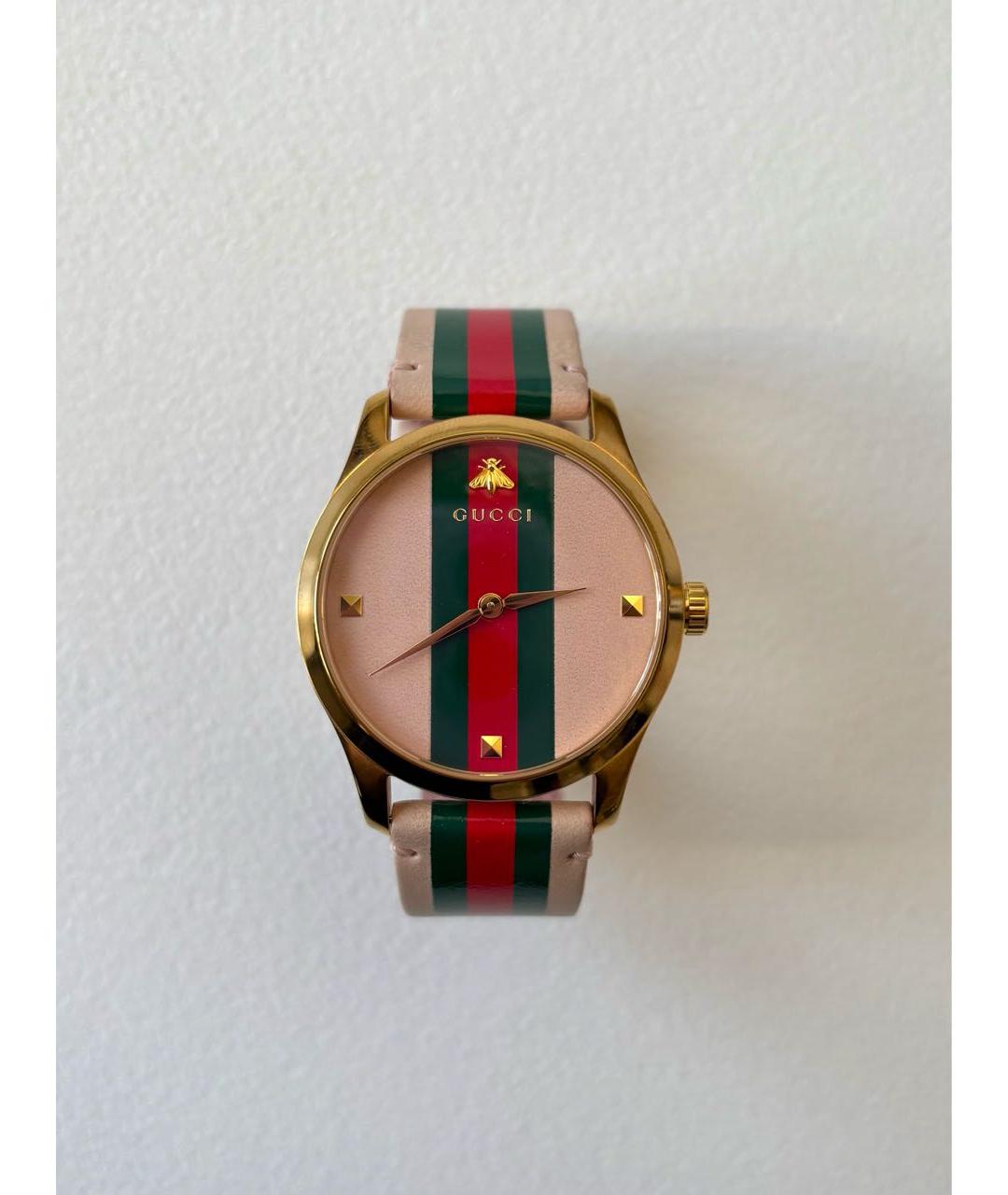 GUCCI Розовые позолоченные часы, фото 9