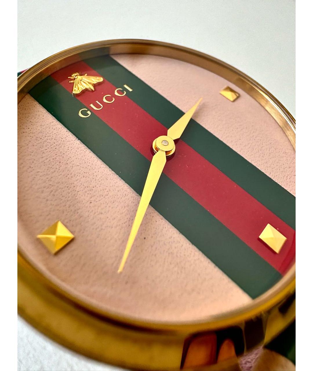 GUCCI Розовые позолоченные часы, фото 2
