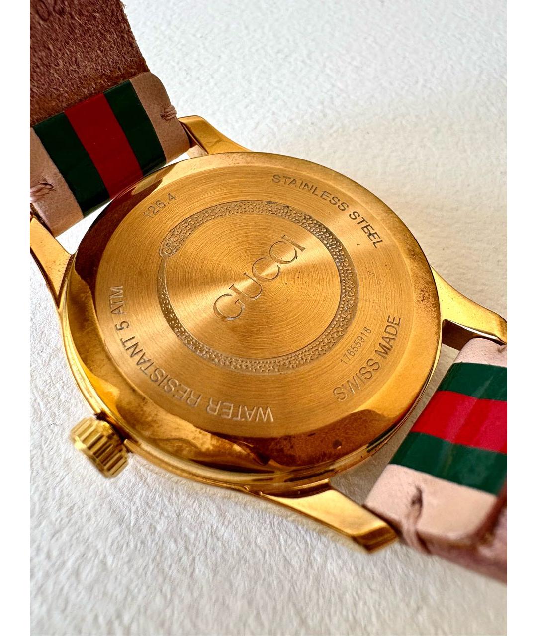 GUCCI Розовые позолоченные часы, фото 3