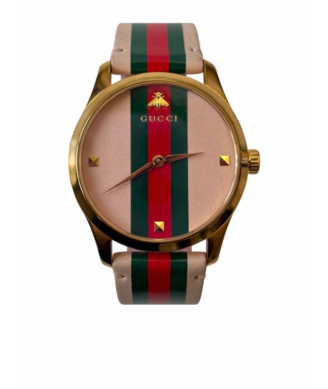 GUCCI Розовые позолоченные часы, фото 1