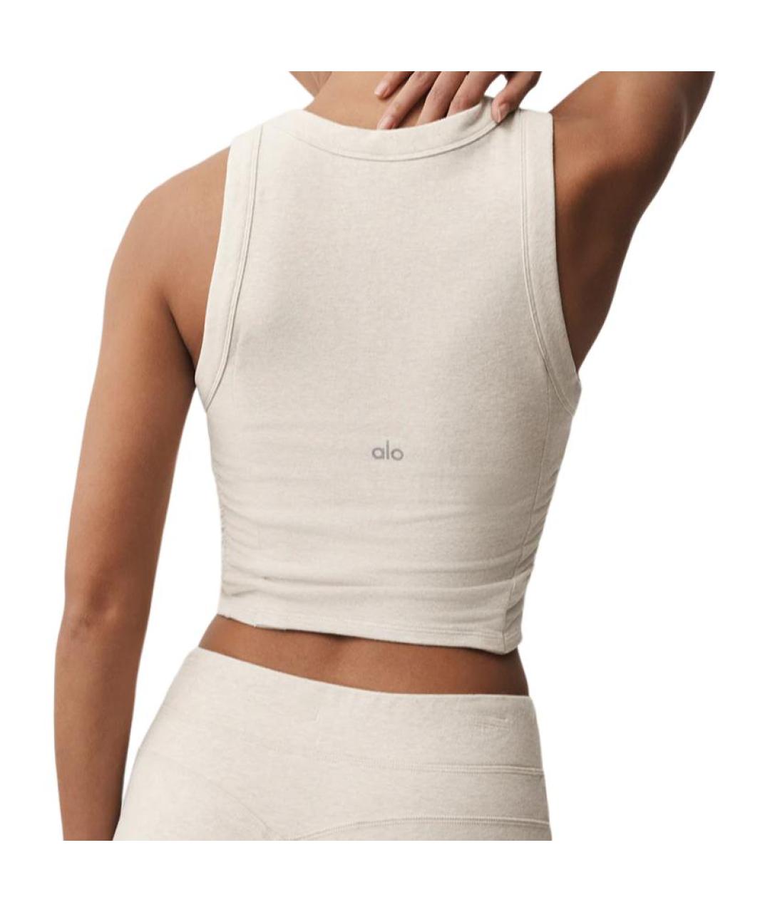 ALO YOGA Бежевая майка, фото 2