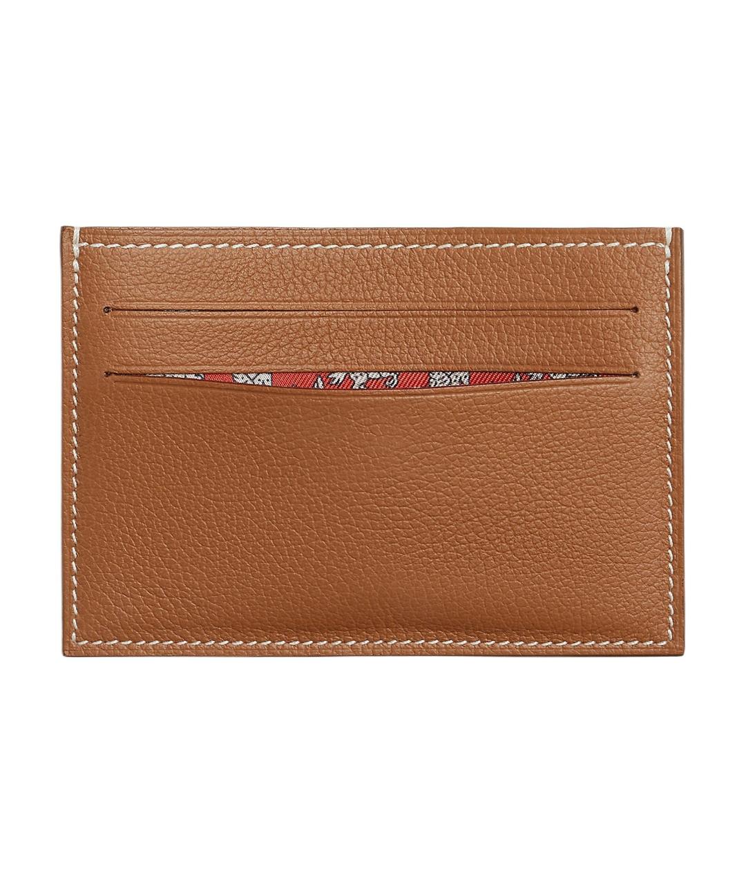 HERMES Коричневый кожаный кардхолдер, фото 2