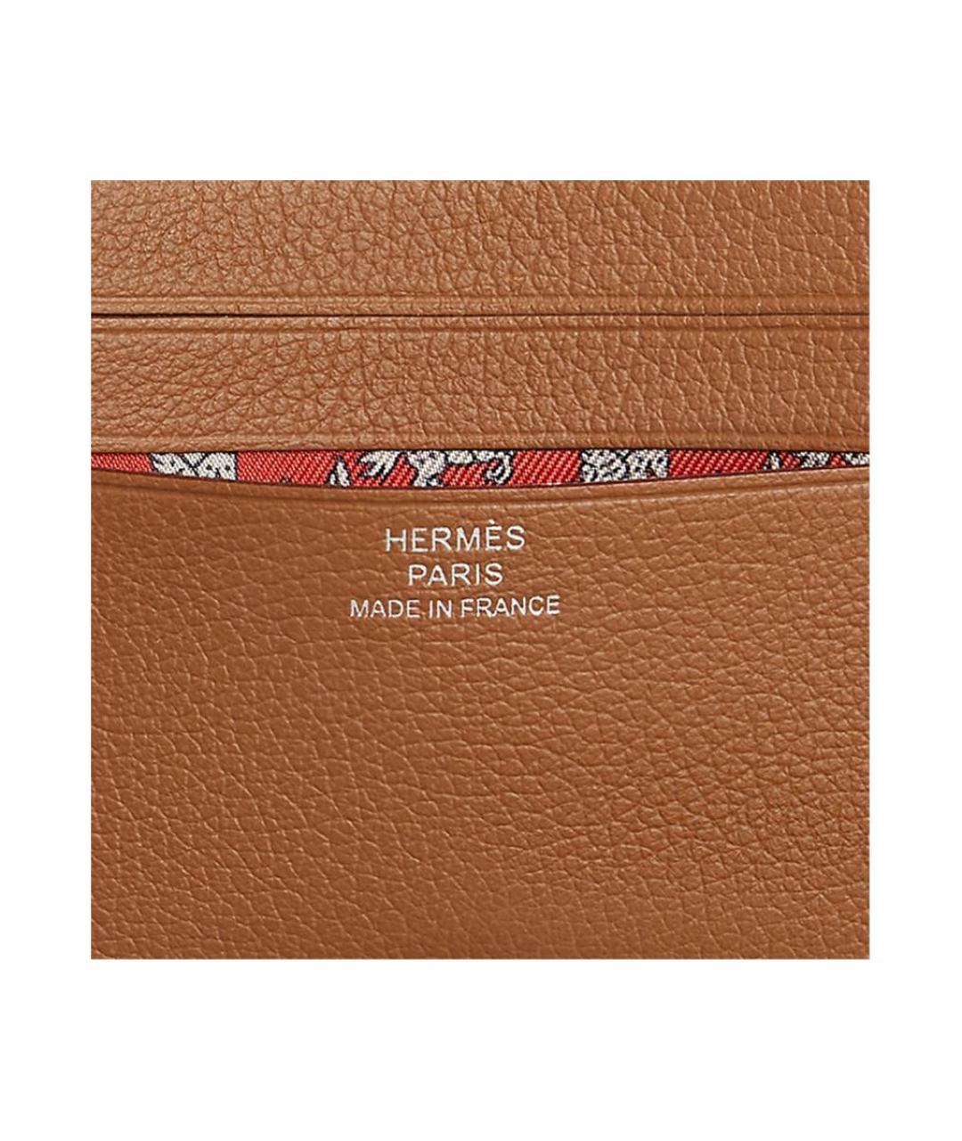 HERMES Коричневый кожаный кардхолдер, фото 3