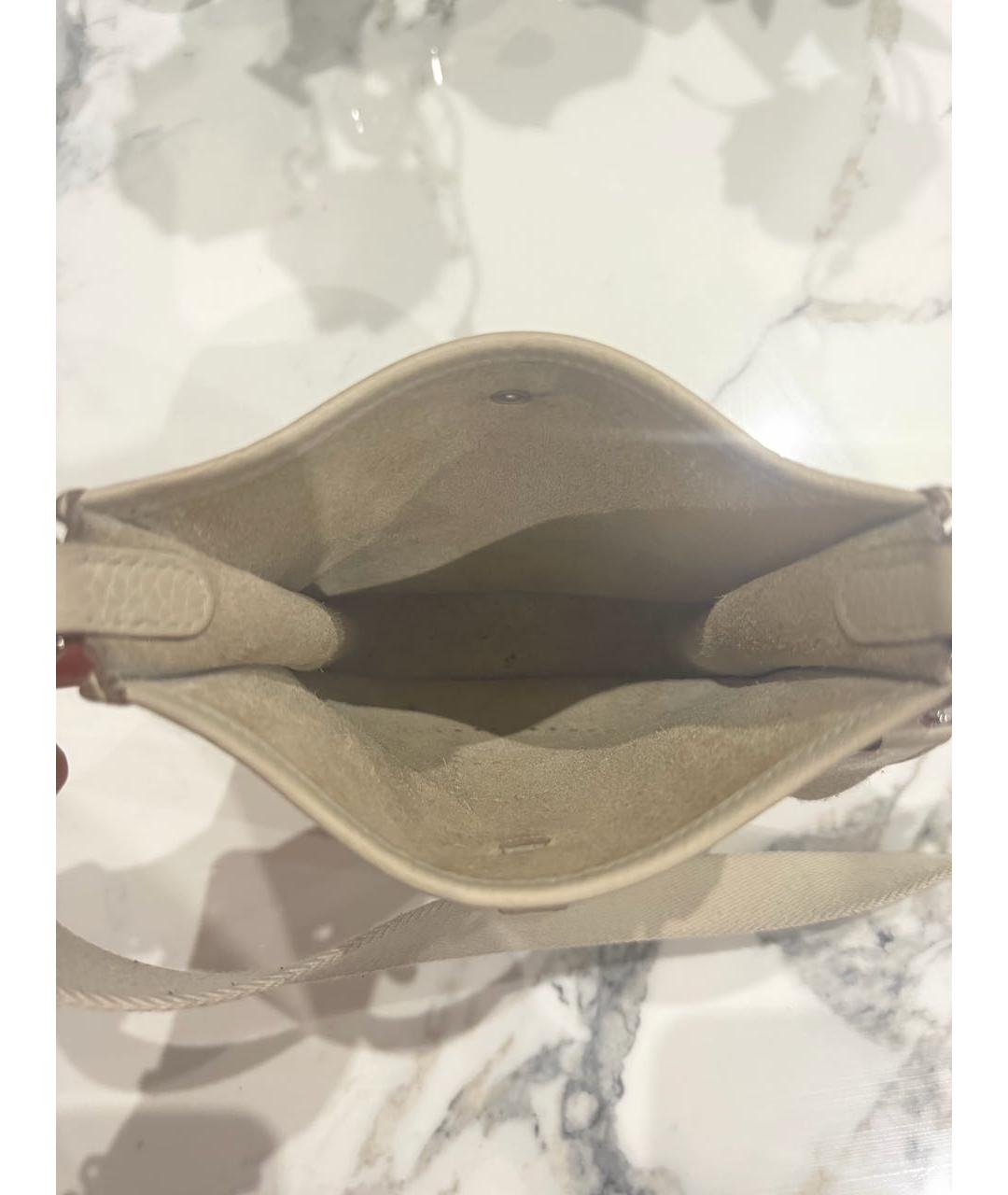 HERMES Бежевая кожаная сумка через плечо, фото 4