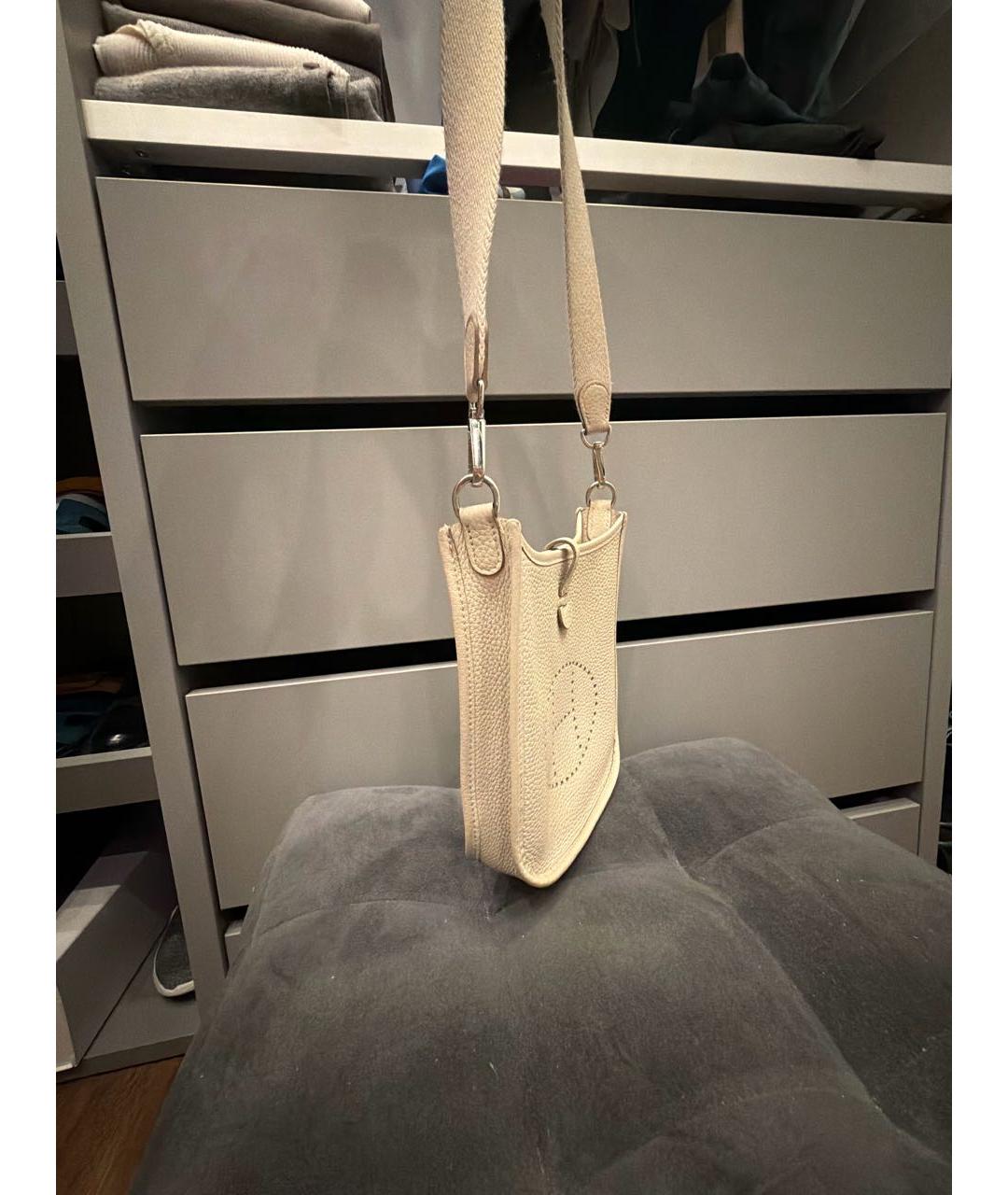 HERMES Бежевая кожаная сумка через плечо, фото 2