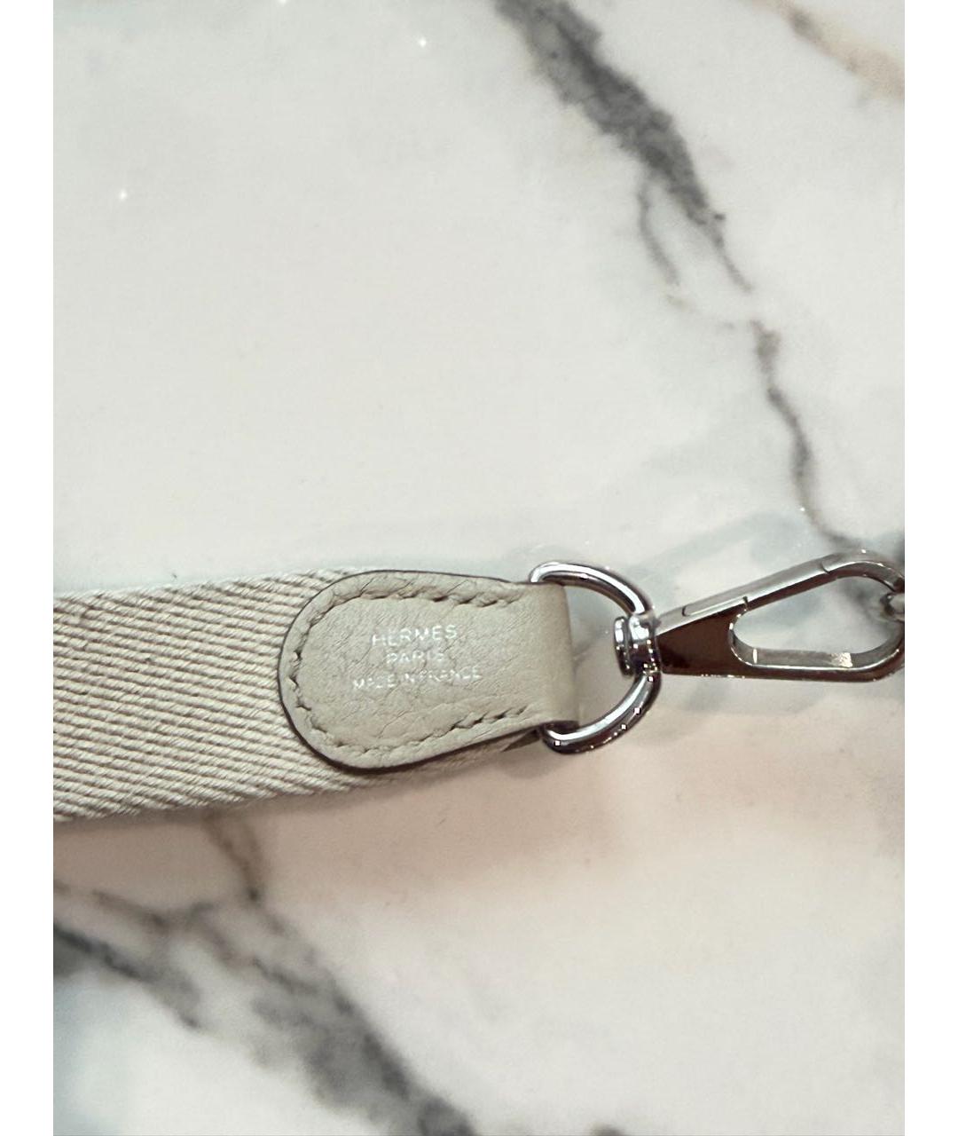 HERMES Бежевая кожаная сумка через плечо, фото 7