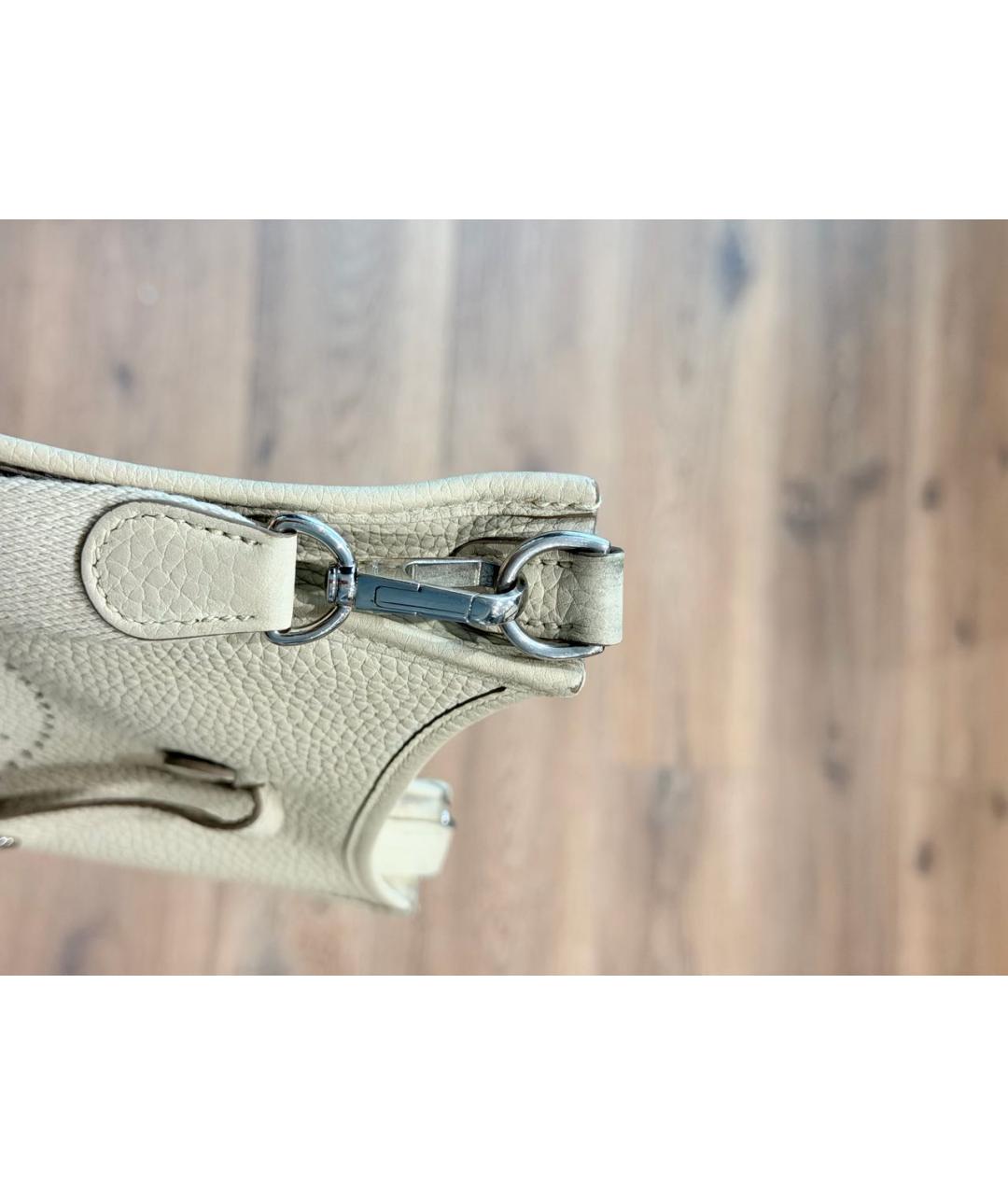 HERMES Бежевая кожаная сумка через плечо, фото 5