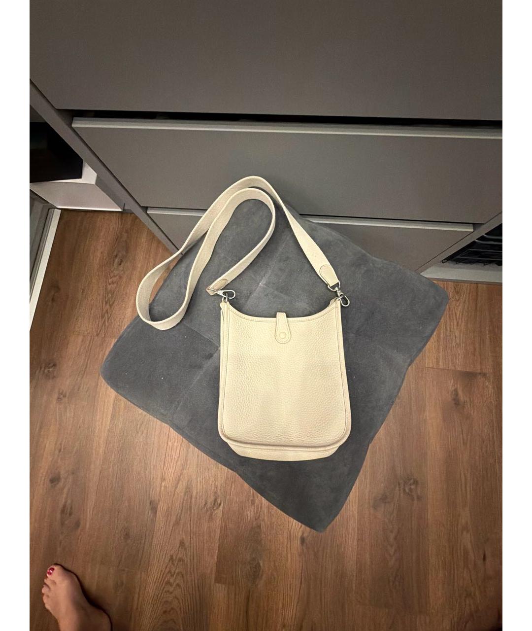 HERMES Бежевая кожаная сумка через плечо, фото 3