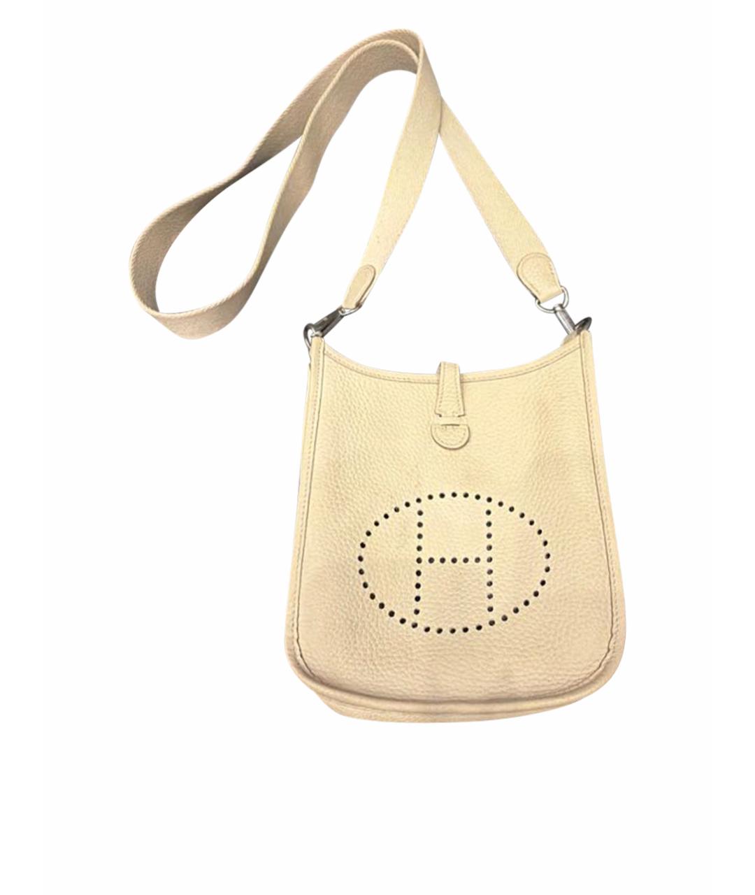 HERMES Бежевая кожаная сумка через плечо, фото 1