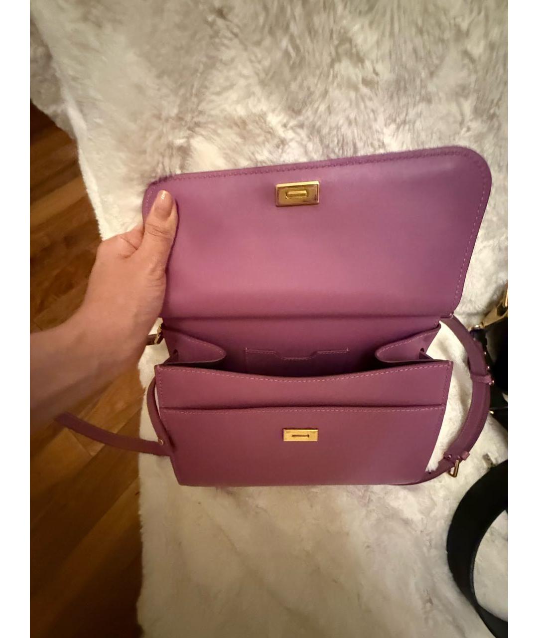 DOLCE&GABBANA Фиолетовая кожаная сумка через плечо, фото 3