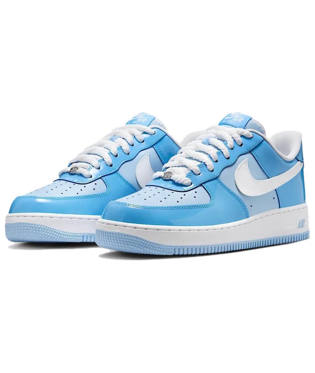 NIKE Синие кожаные низкие кроссовки / кеды, фото 2