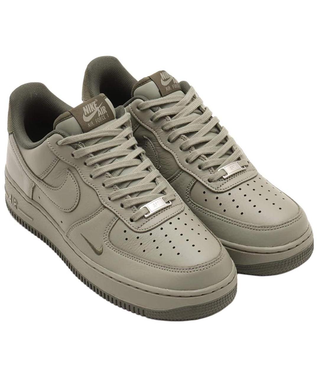 NIKE Коричневые кожаные низкие кроссовки / кеды, фото 4