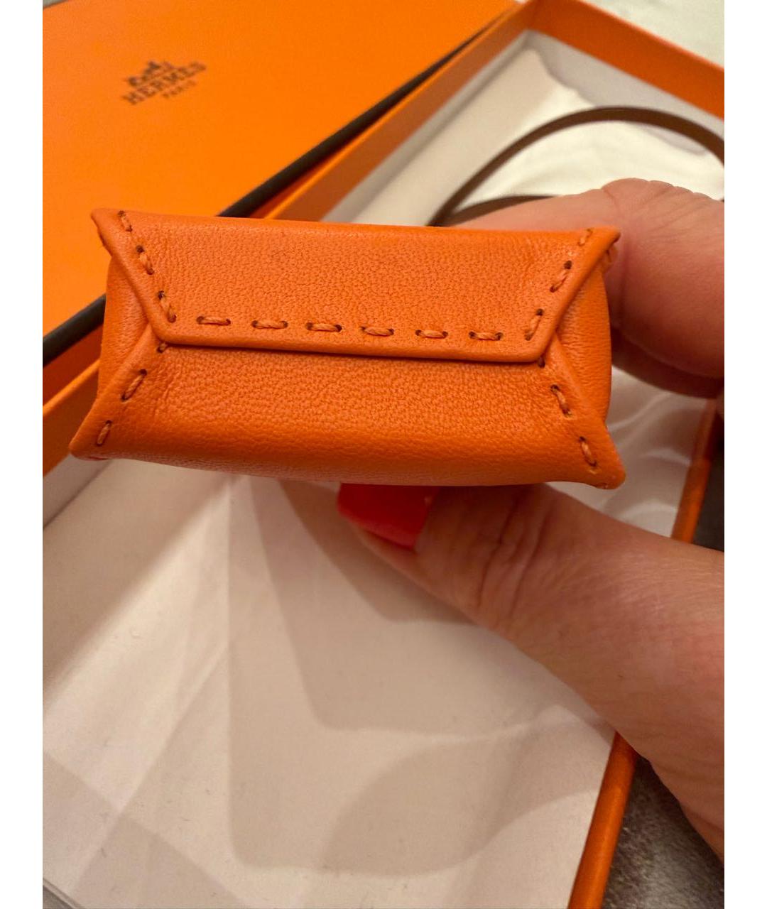 HERMES Оранжевый брелок, фото 5