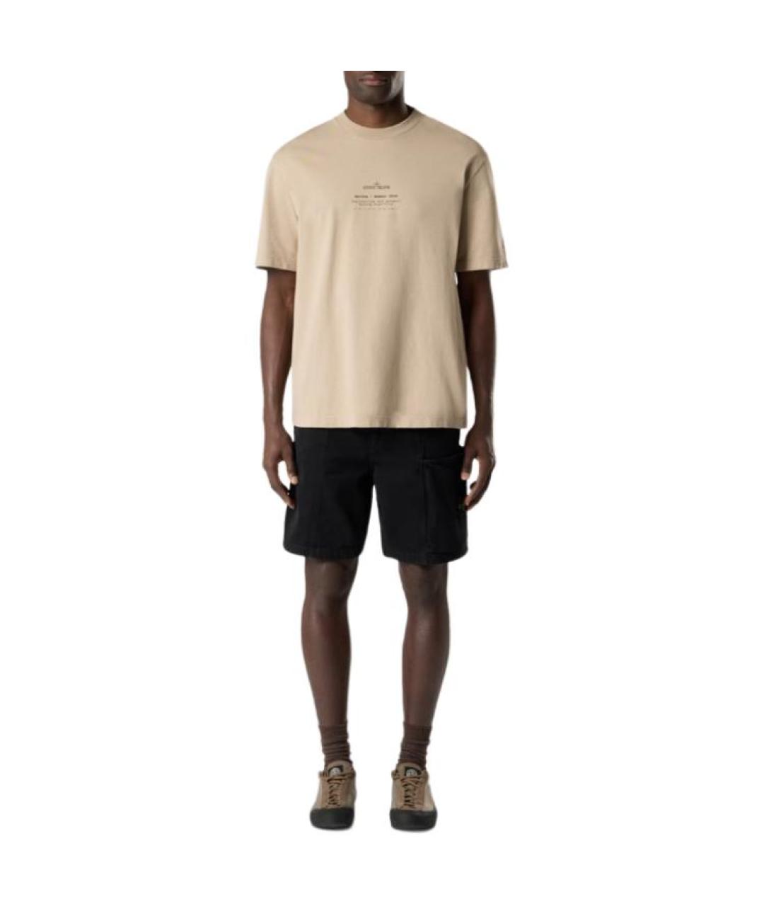 STONE ISLAND Бежевая футболка, фото 2