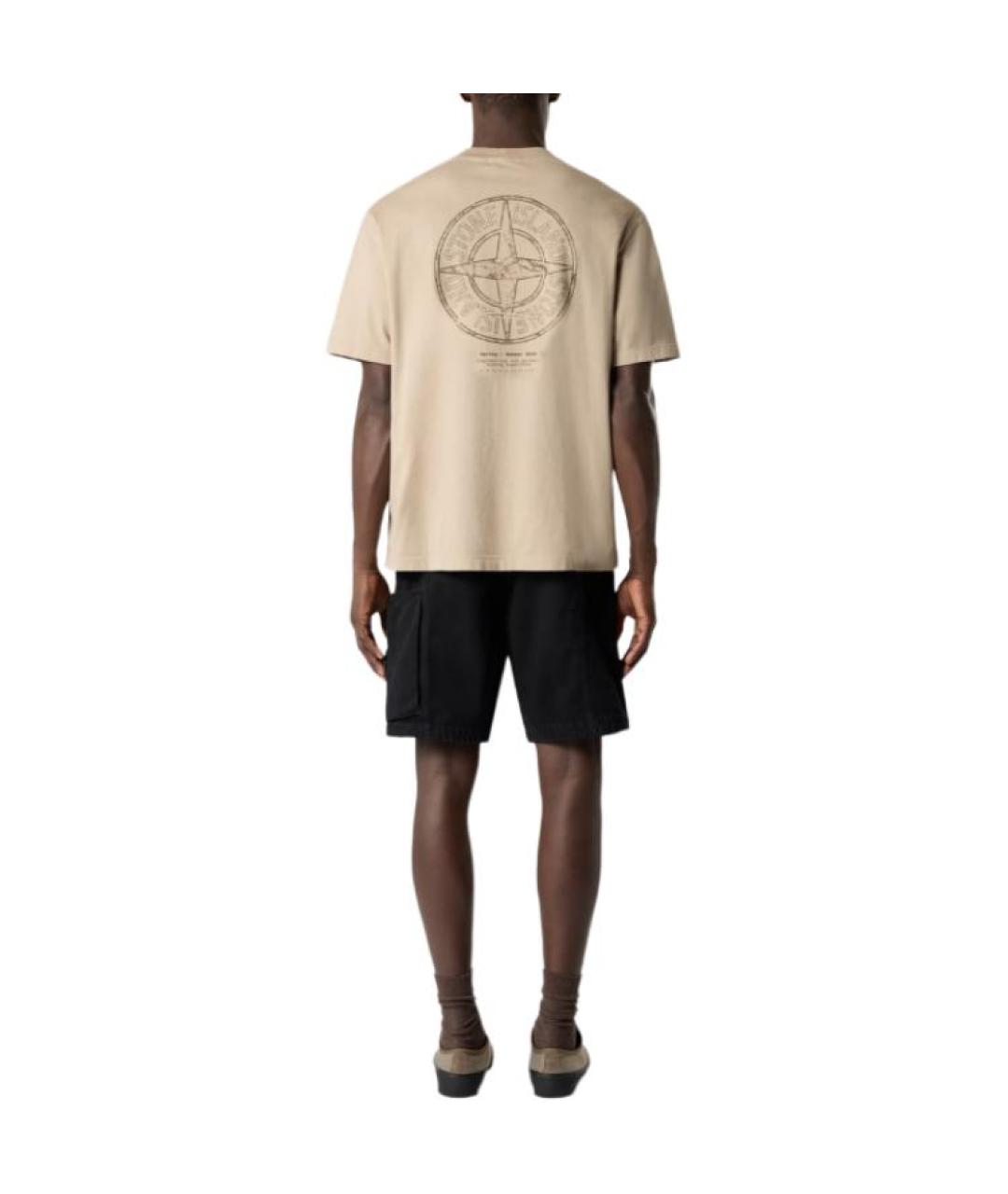 STONE ISLAND Бежевая футболка, фото 3