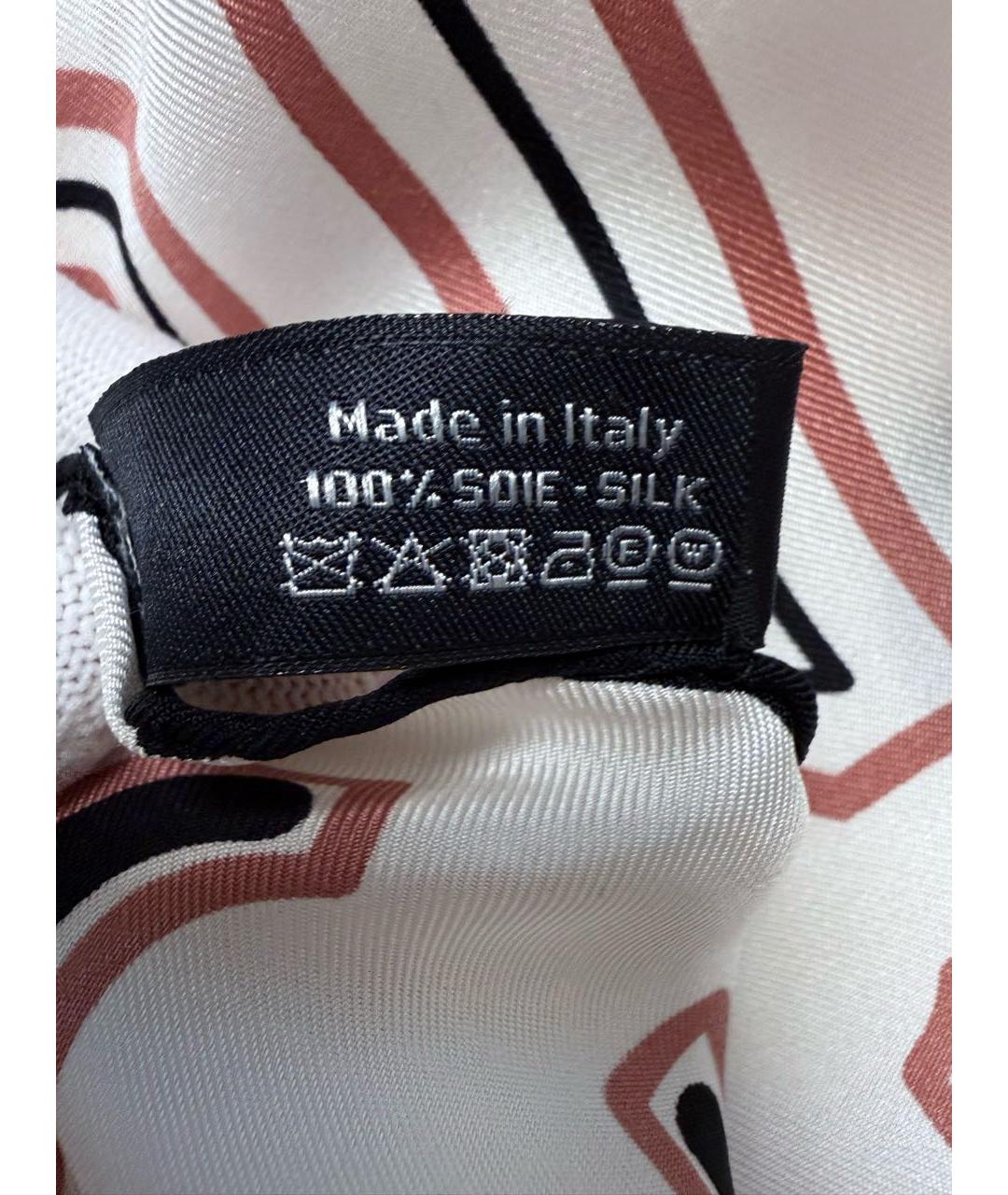 CHANEL Бежевый шелковый платок, фото 4