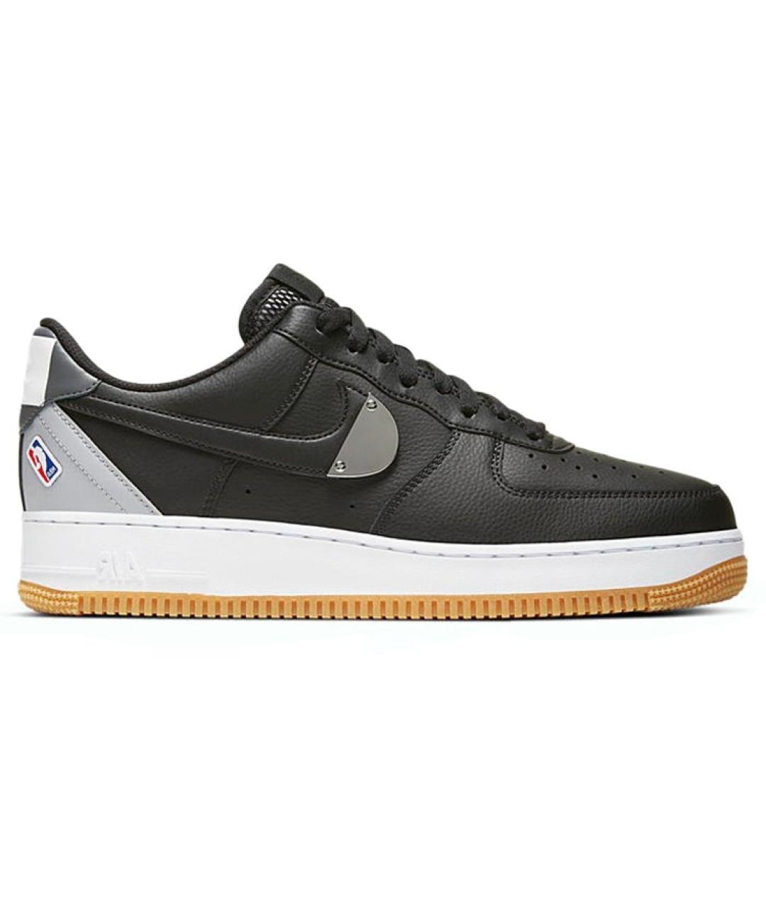 NIKE Черные кожаные низкие кроссовки / кеды, фото 1