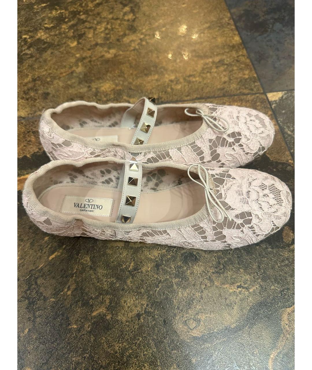 VALENTINO Бежевые текстильные балетки, фото 5