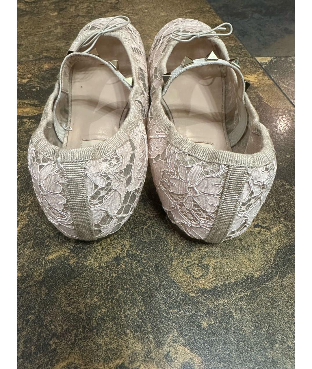VALENTINO Бежевые текстильные балетки, фото 4