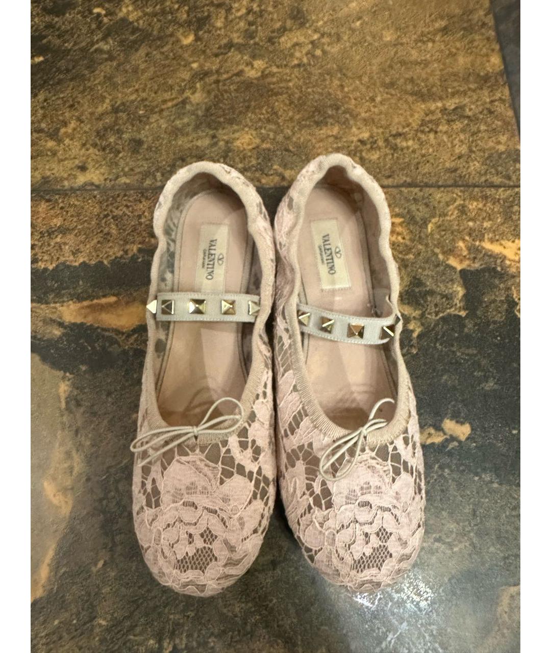 VALENTINO Бежевые текстильные балетки, фото 2