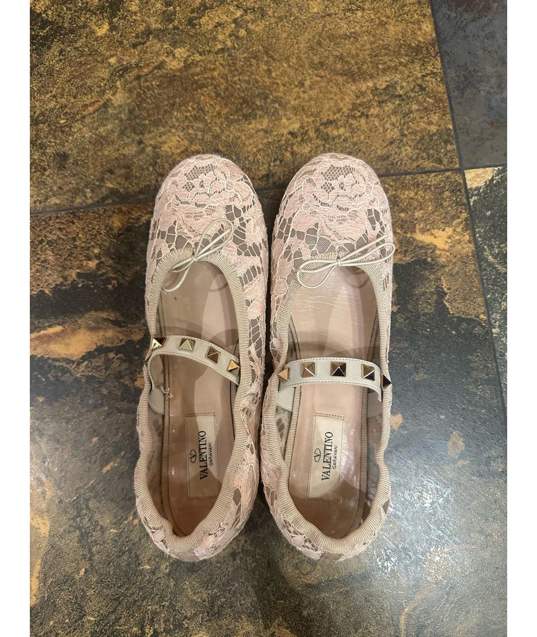 VALENTINO Бежевые текстильные балетки, фото 3