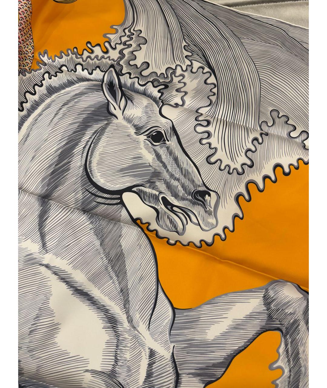 HERMES Мульти шелковый платок, фото 7