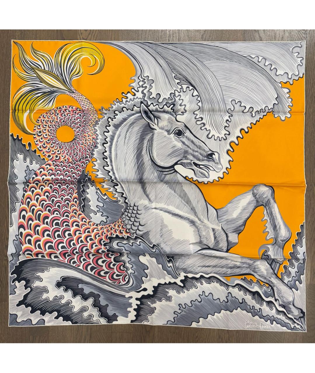 HERMES Мульти шелковый платок, фото 2